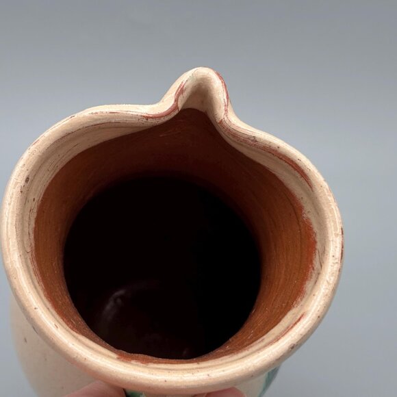 Vintage Fayence Henkelkrug Style Pitcher with Hand-Painted Folk Art 1900s Style - Picture 6 of 8